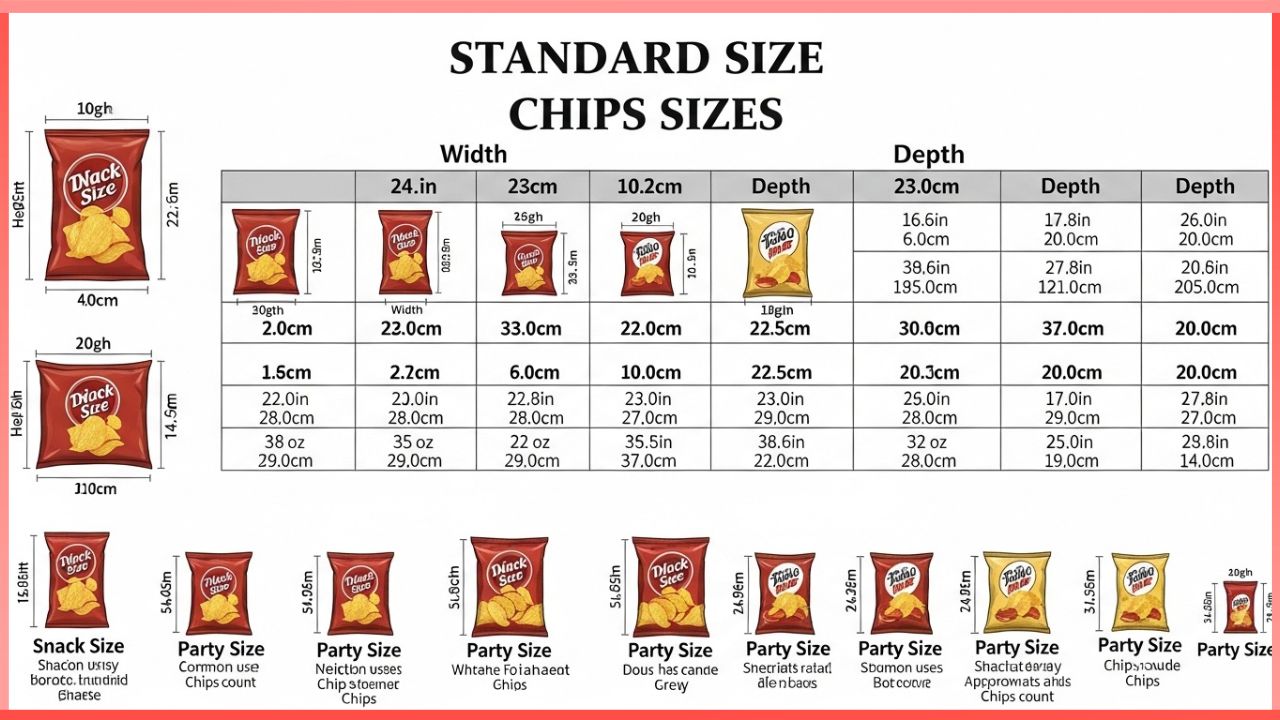 Chips Bag Size Chart