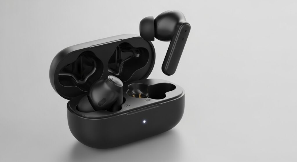 Wireless Earbuds and Their Case