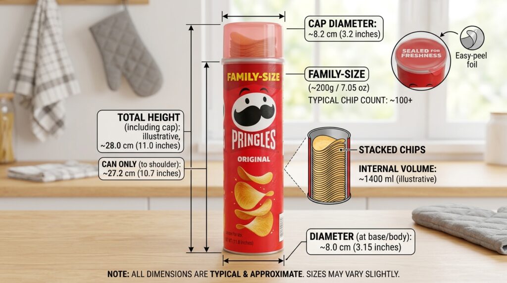 Family-Size Pringles Can Dimensions