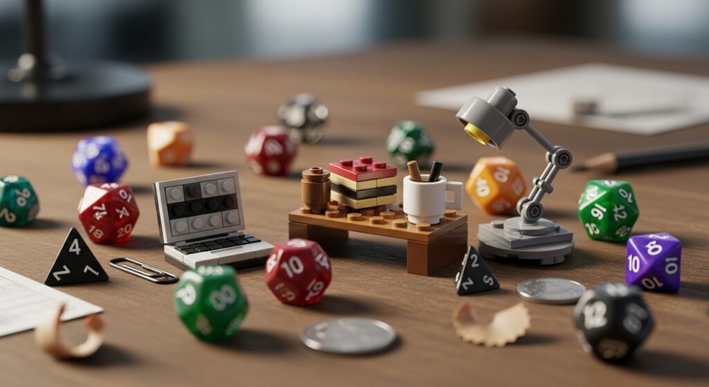 LEGO, Dice, and Desk Life