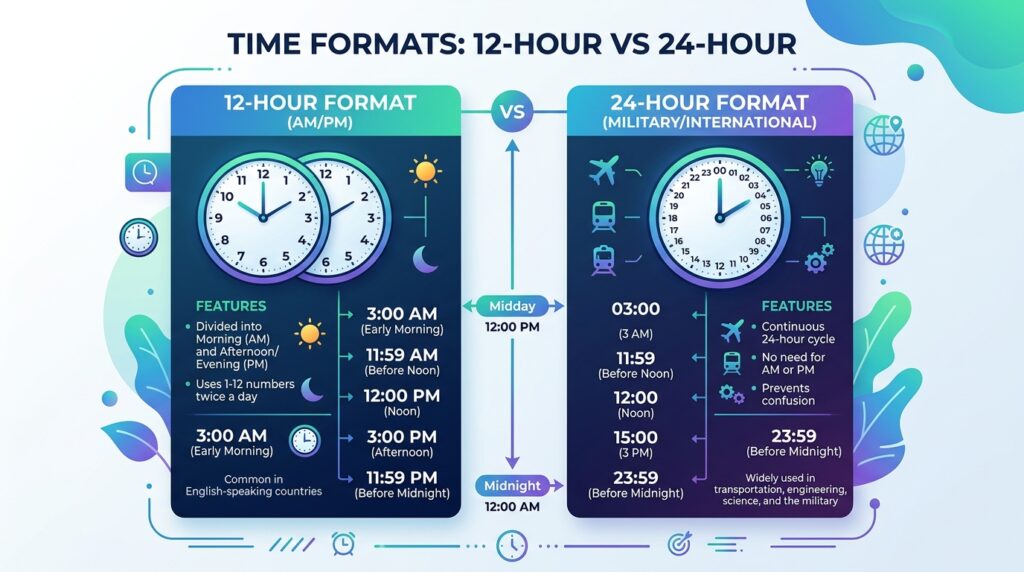 Time Formats: 12-Hour vs 24-Hour
