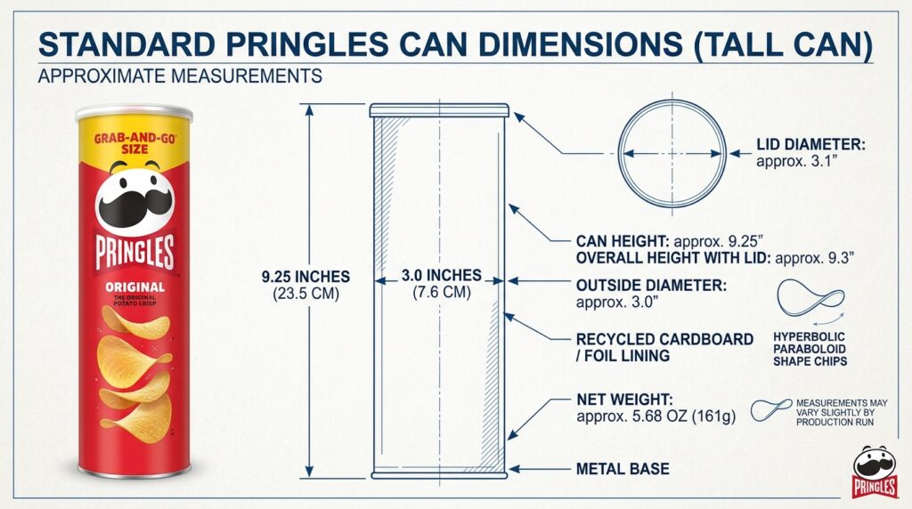 Standard Pringles Can Dimensions